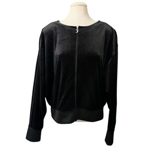 JUICY COUTURE Sparkly Velour Track Jacket XL Y2K